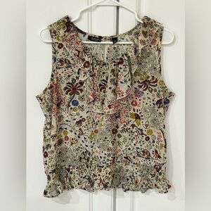 A.N.A. Women's Print Blouse Size Large Petite